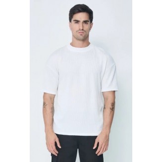 T-shirt uni plissé oversize